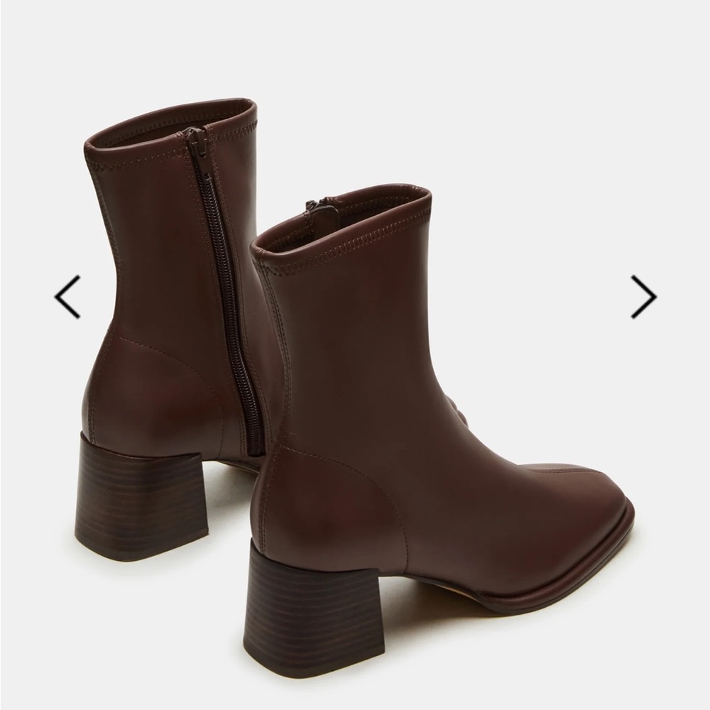 NWT Steve Madden Faux leather Pammy brown bootie - size 7.5 - Picture 13 of 13